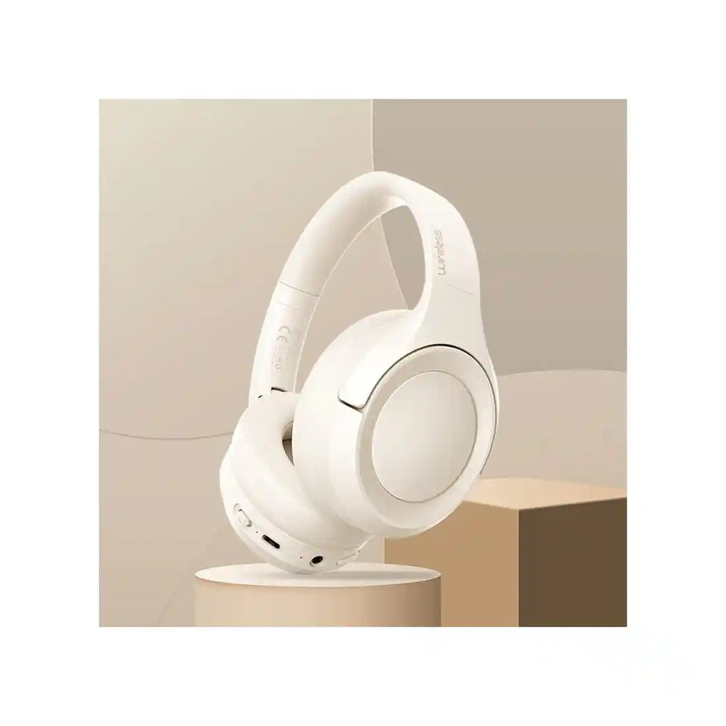 Casque Bluetooth Over-Ear - Réduction de Bruit Active et Longue Autonomie - L50 Beige | Lazetech Store