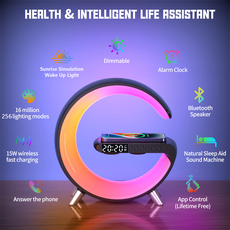 Lampe LED Bluetooth avec Chargeur Sans Fil - Déco et Contrôle via App -  | Lazetech Store