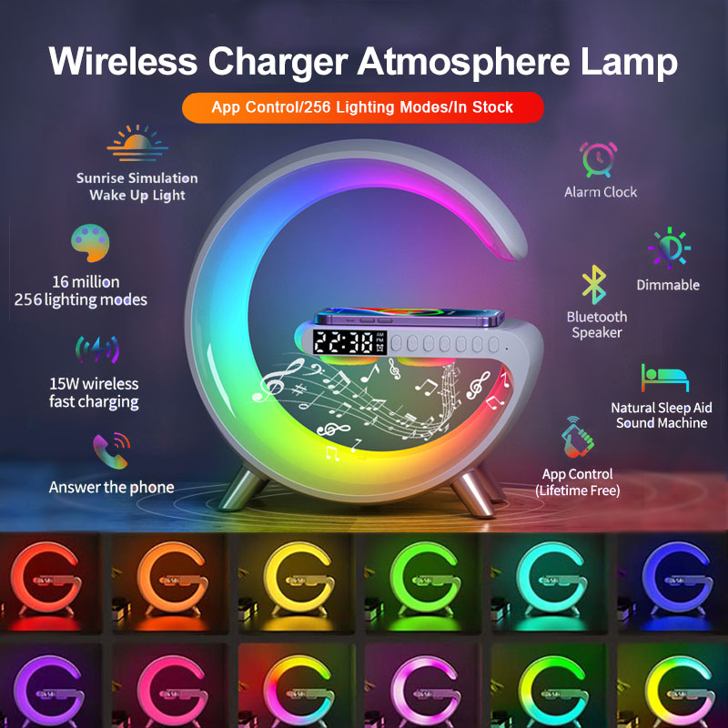 Lampe LED Bluetooth avec Chargeur Sans Fil - Déco et Contrôle via App -  | Lazetech Store