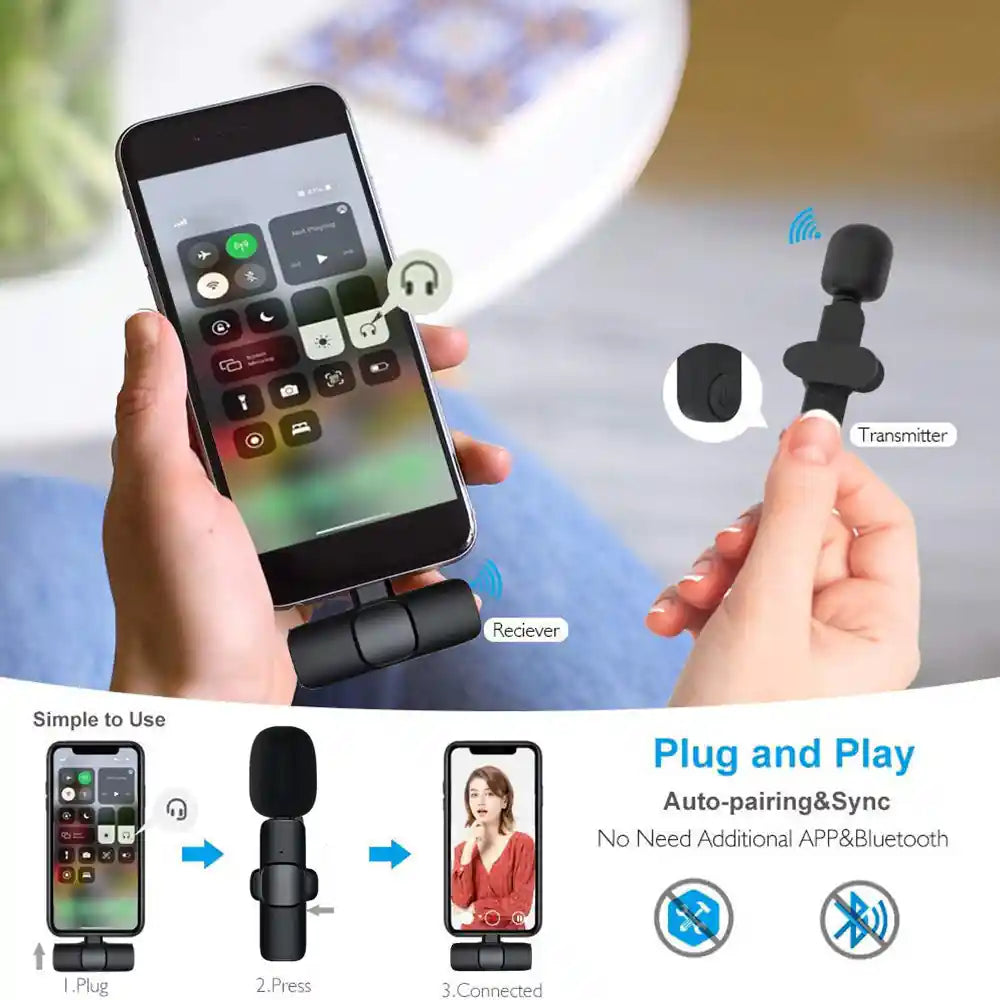 Microphone Lavalier Sans Fil - Enregistrement Vidéo et Audio Longue Autonomie -  | Lazetech Store