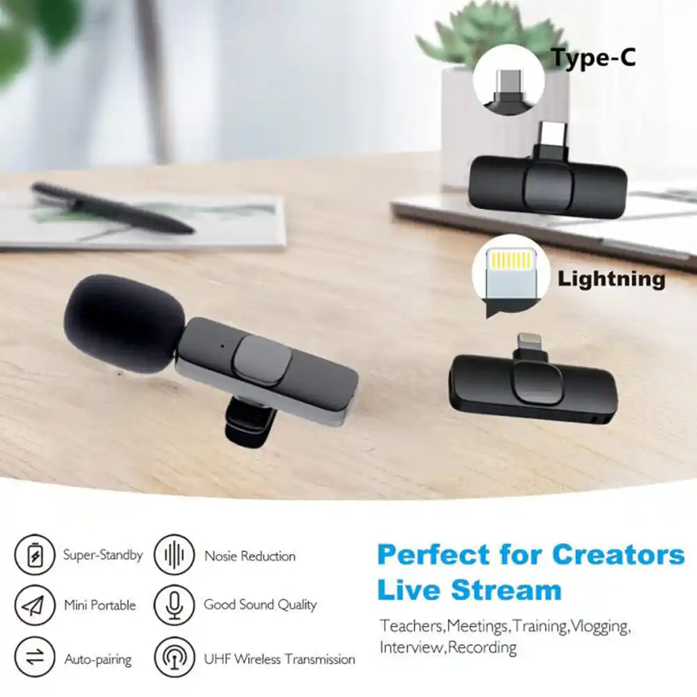 Microphone Lavalier Sans Fil - Enregistrement Vidéo et Audio Longue Autonomie -  | Lazetech Store