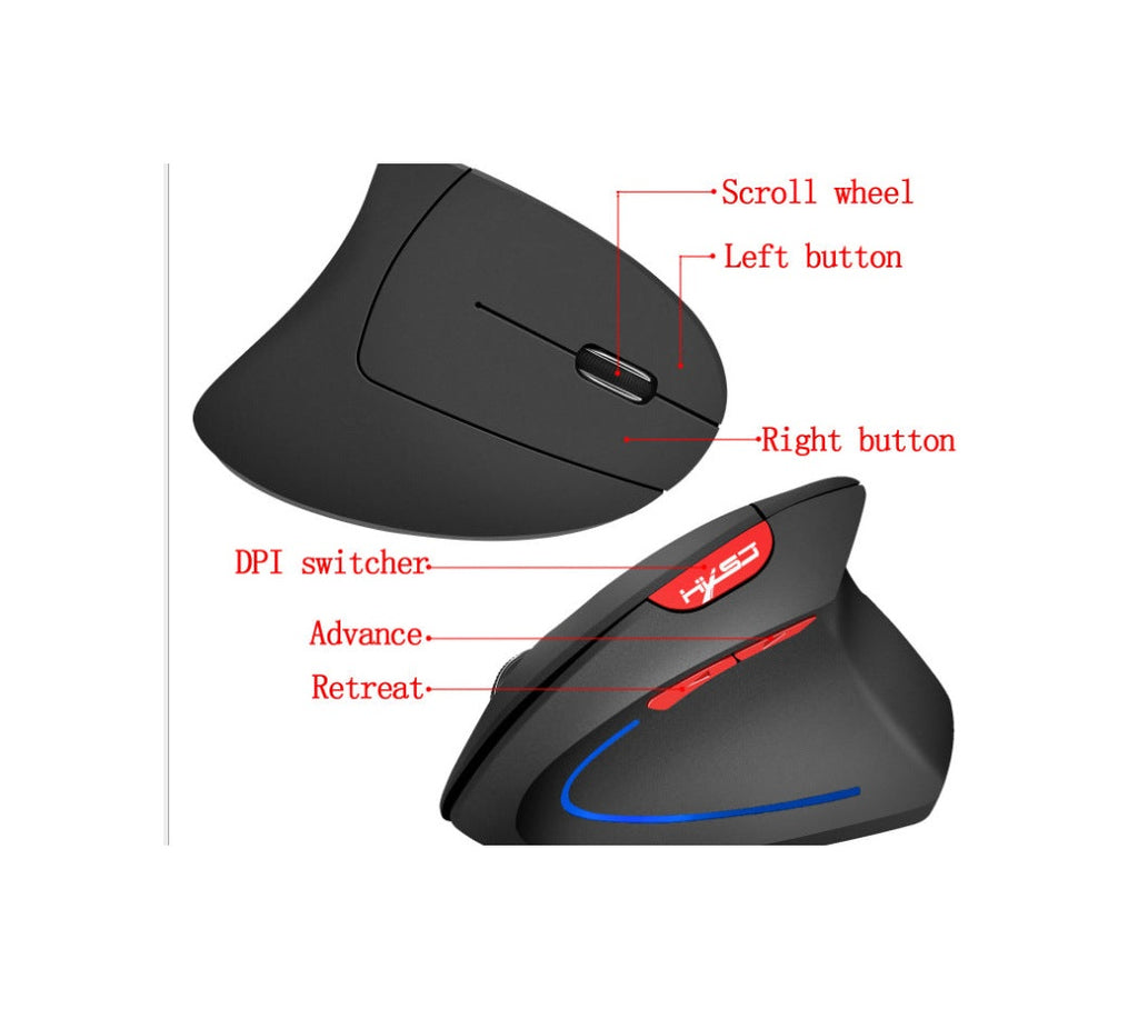 Souris Ergonomique Verticale Sans Fil - Bluetooth 2.4G Rechargeable USB -  | Lazetech Store