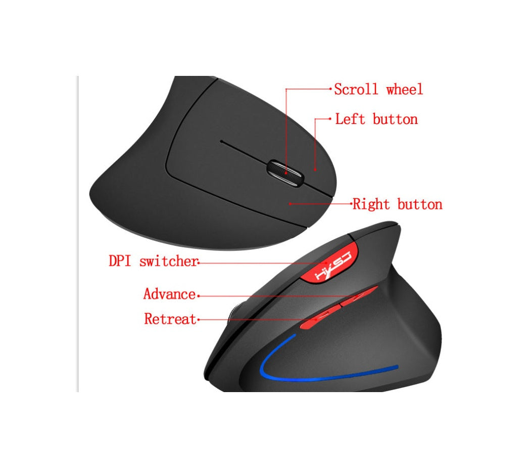 Souris Ergonomique Verticale Sans Fil - Bluetooth 2.4G Rechargeable USB -  | Lazetech Store
