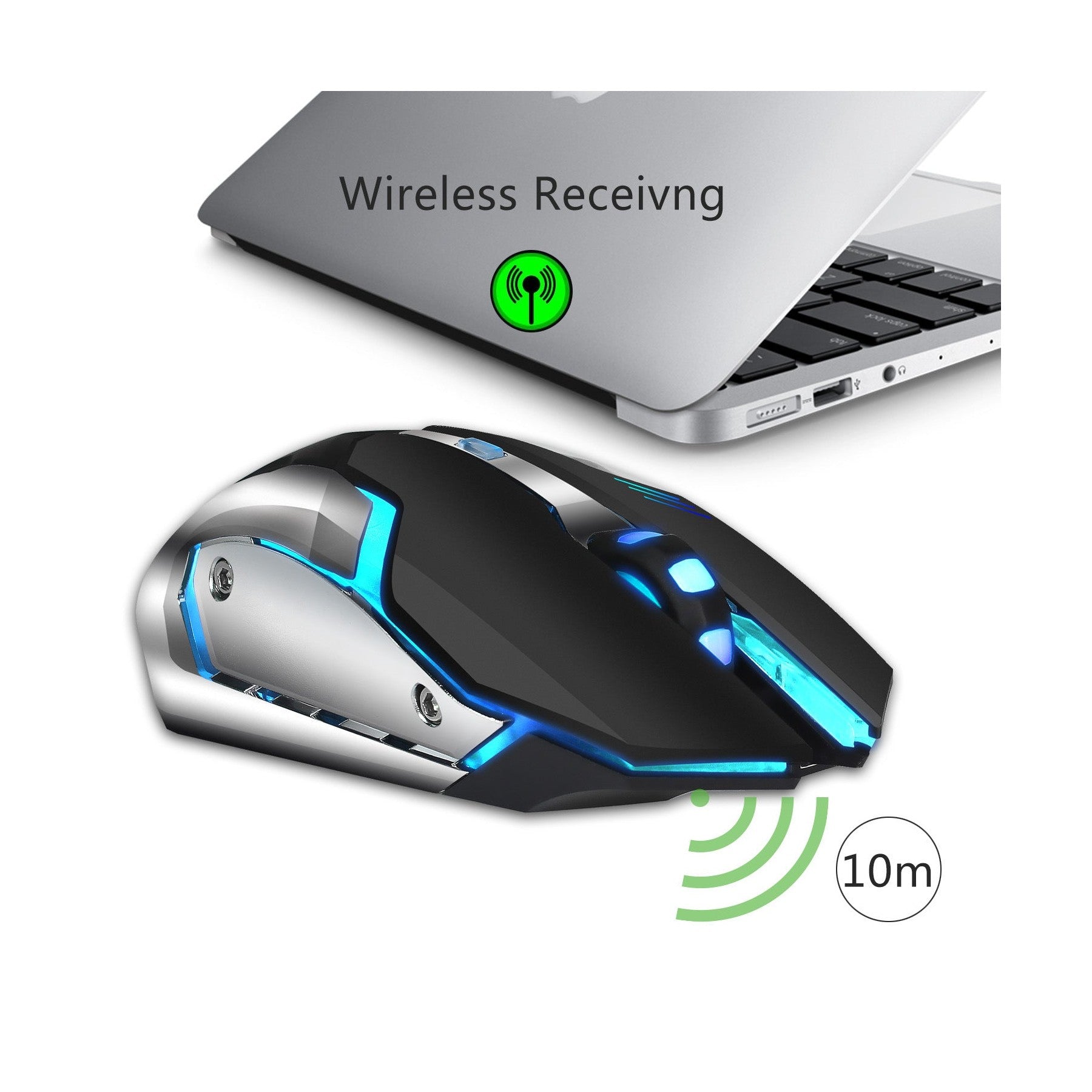 Souris Gaming Sans Fil - Portée 10 Mètres - Black | Lazetech Store