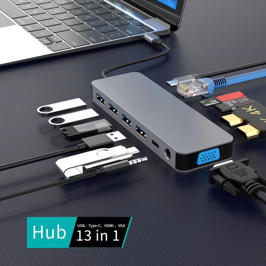 Station d'Accueil Hub USB-C 13-en-1 | Lazetech